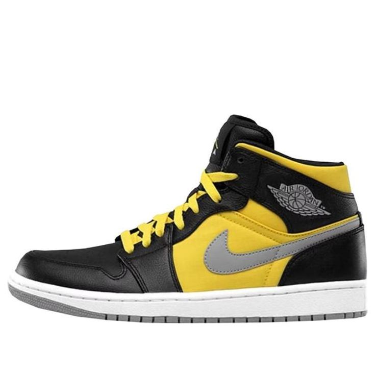 Air Jordan 1 Phat 'Black Speed Yellow' 364770-050 Signature Shoe