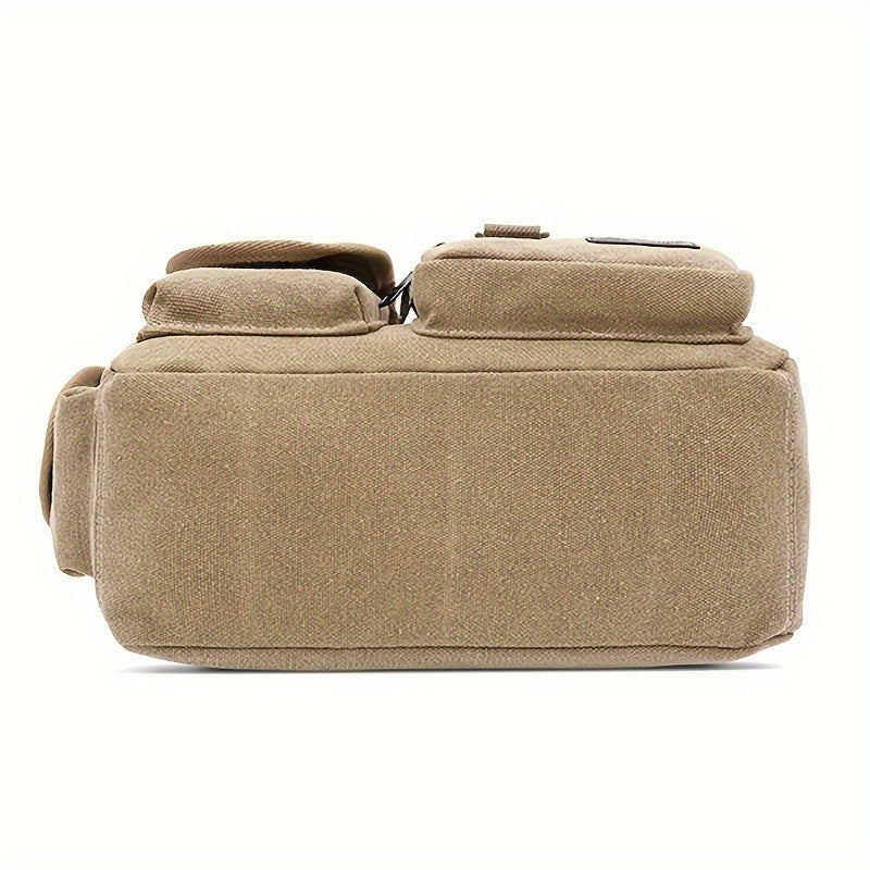 Men's Canvas Large Capacity Shoulder Bag - Multi-pocket Messenger Bag for Travel