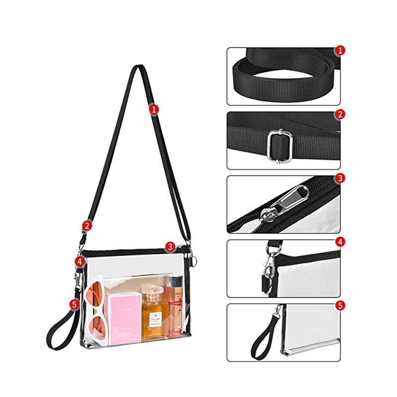 Transparent Waterproof PVC Commuting Messenger Bag - Portable for Work and Sports