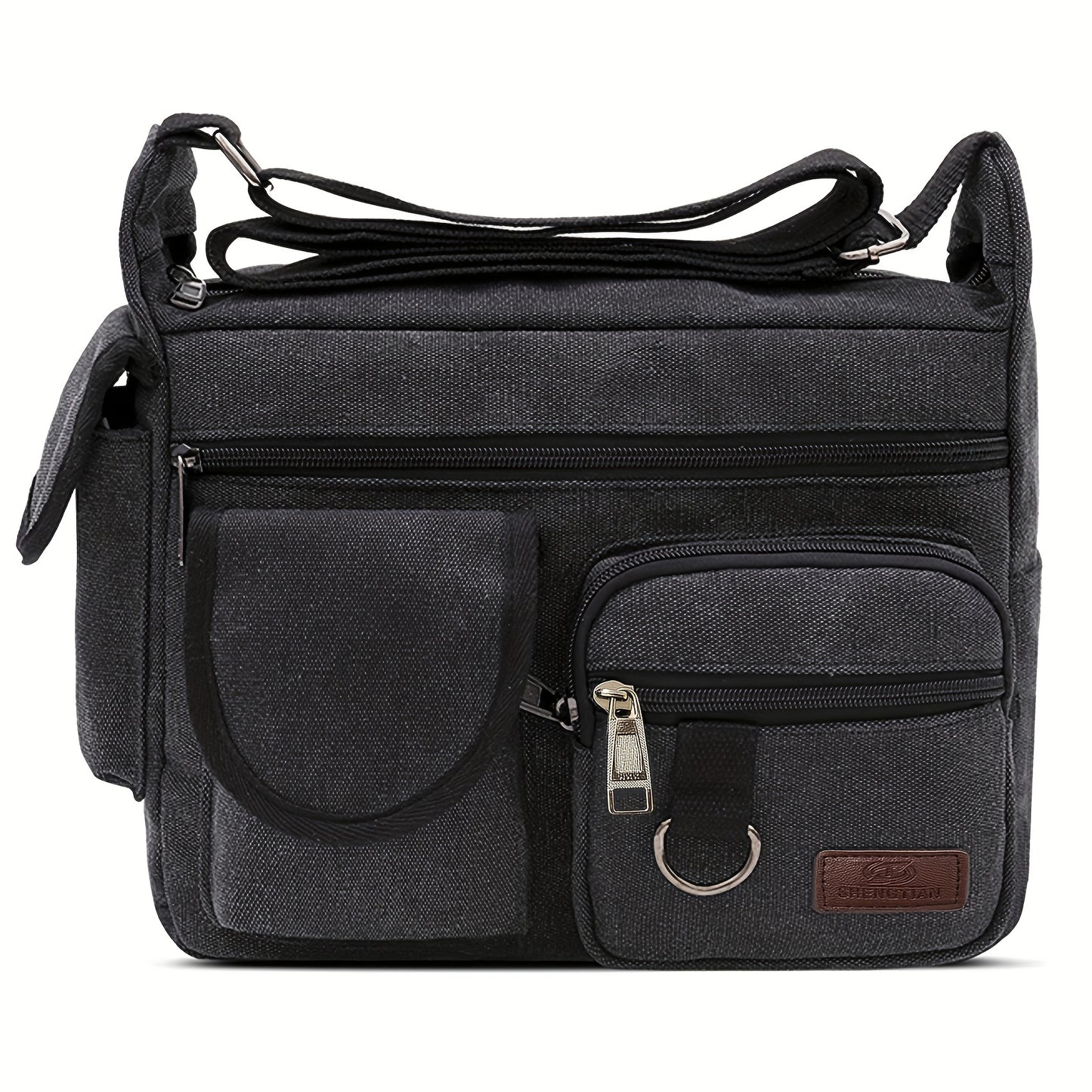 Men's Canvas Large Capacity Shoulder Bag - Multi-pocket Messenger Bag for Travel