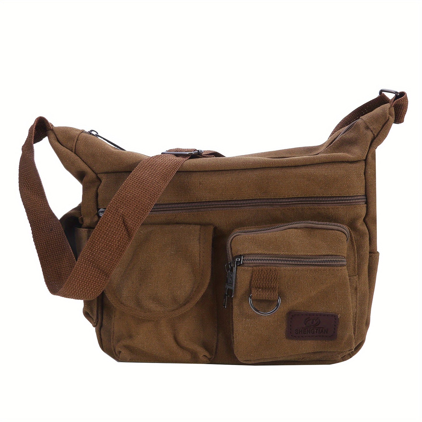 Men's Canvas Large Capacity Shoulder Bag - Multi-pocket Messenger Bag for Travel