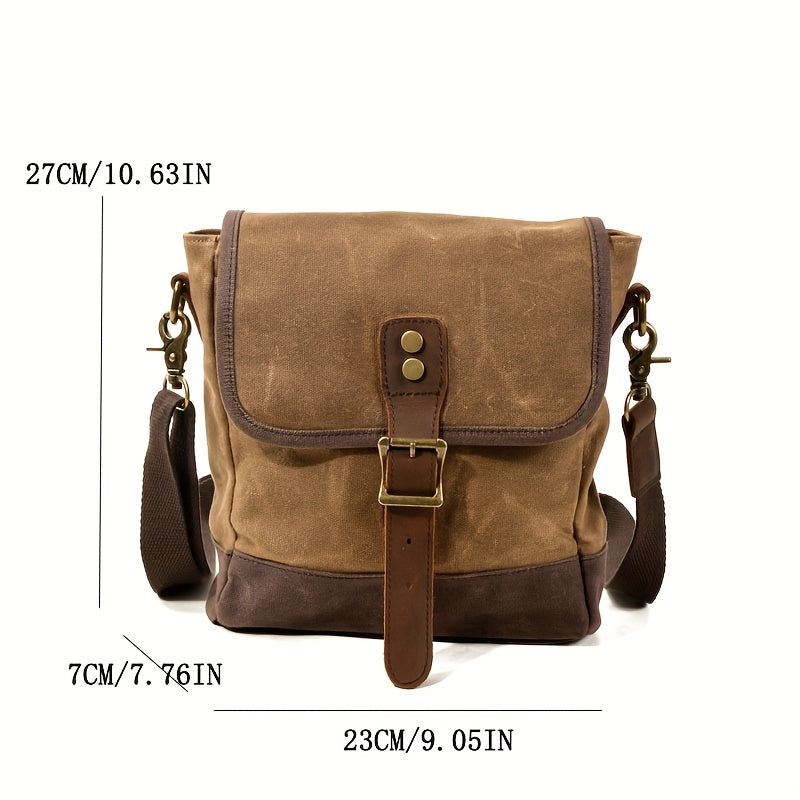 Men's New Fashion Waxed Canvas Shoulder Bag - Casual Outdoor Travel Bag
