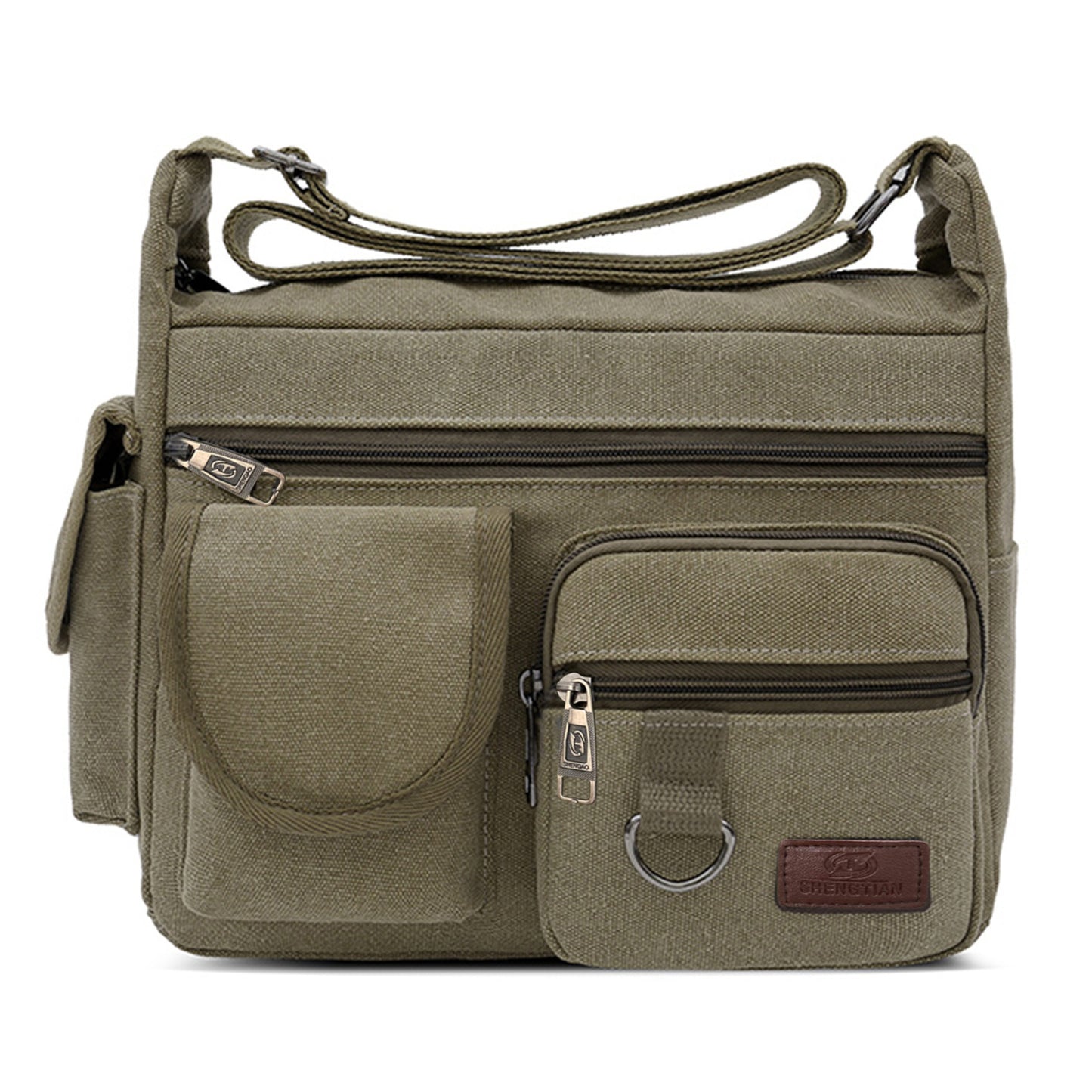 Men's Canvas Large Capacity Shoulder Bag - Multi-pocket Messenger Bag for Travel